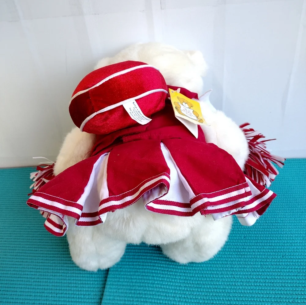 Build-A-Bear workshop Stuffed Polar Bear Wearing Red Cheerleader Outfit